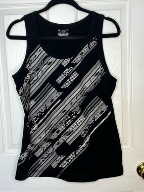 Tek Gear Black Graphic Athletic Tank Top Large Workout Athleisure